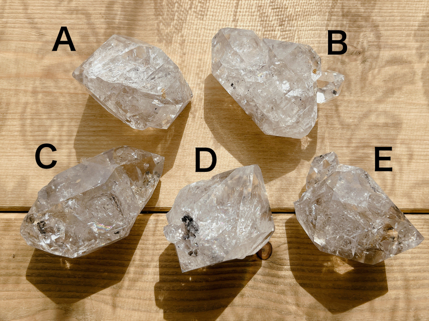 Herkimer diamond crystal (76000)【HD004A~E】