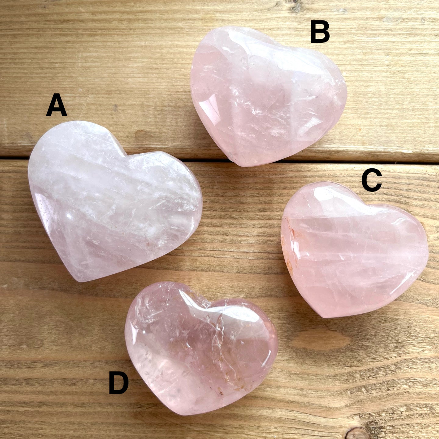 Rose quartz heart【RO002A~D】