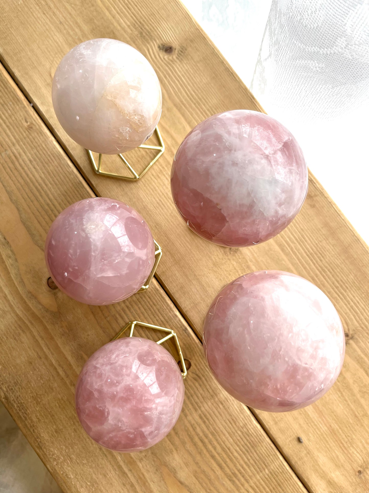 Rose quartz sphere【RO001A~E】